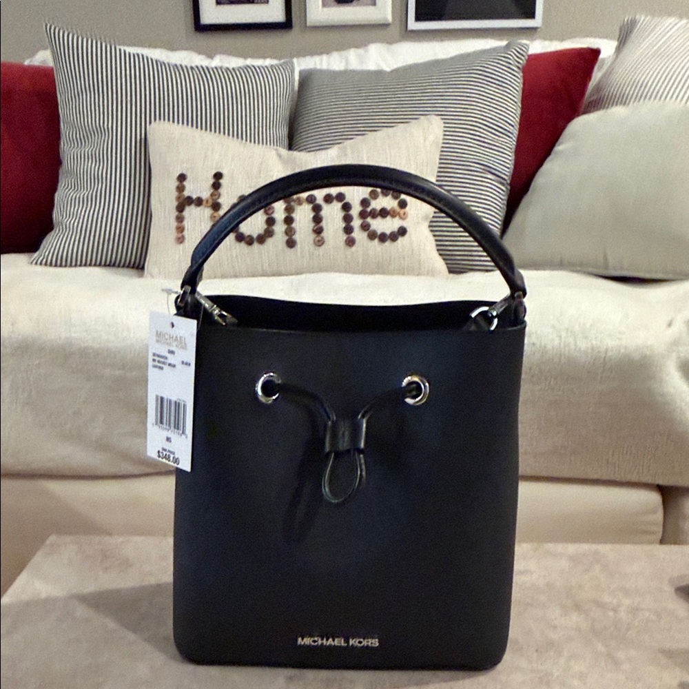 Michael Kors Black Bucket/Crossover Bag